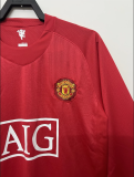 Retro 07/08  M-U home  red  long sleeve League Edition   Soccer Jersey