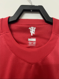 Retro 07/08  M-U home  red  long sleeve League Edition   Soccer Jersey