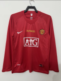 Retro 07/08  M-U home  red   long sleeve  Champions League version  Soccer Jersey