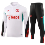 23-24 M-U kids Training suit white  Soccer Jersey