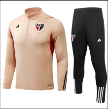 23/24  Sao Paulo  kids  Training suit khaki Soccer Jersey