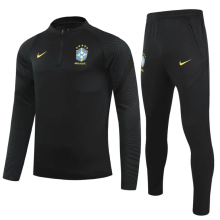 23-24 Brazil  kids Training suit black Soccer Jersey