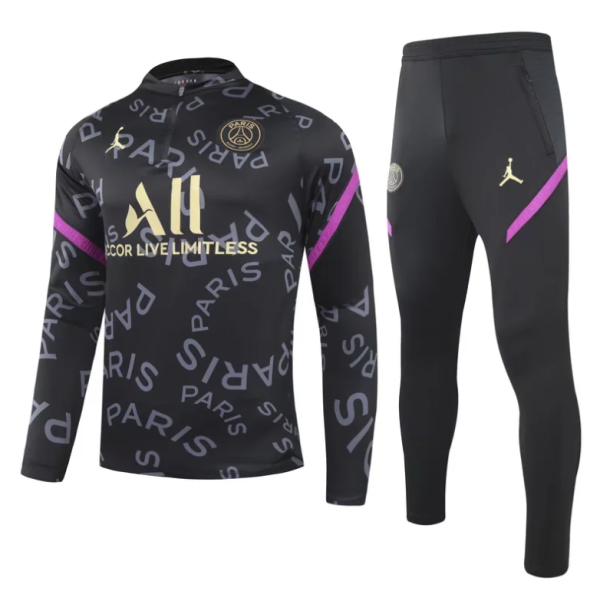 23/24  PSG Kids training suit Black pad print  Soccer Jersey