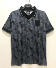 Retro 1990 England  away  gray Jacquard cloth has Umbro  Soccer Jersey