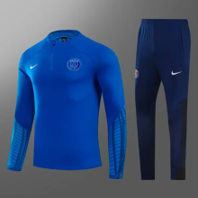 23/24  PSG Kids training suit cai-blue  Soccer Jersey