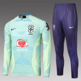 23-24 Brazil  Training suit Light green ink jet Soccer Jersey