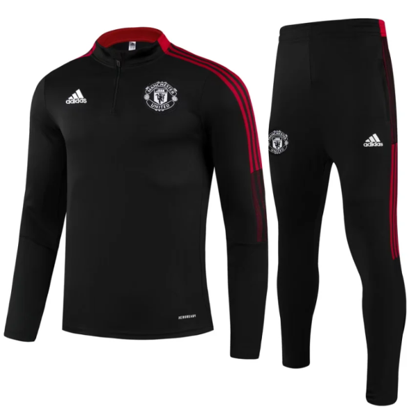 23-24 M-U kids Training suit Black red border Soccer Jersey
