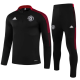 23-24 M-U kids Training suit Black red border Soccer Jersey