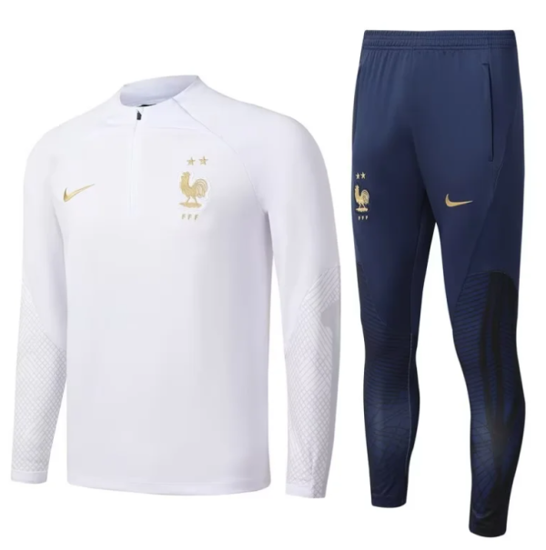 23/24 France Kids training suit  white  Fans Version