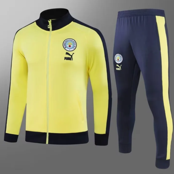 23/24 Manchester City Jacket Tracksuit yellow A款 Soccer Jersey