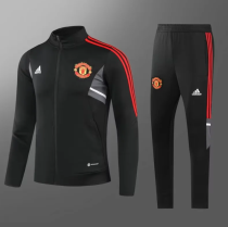 23-24 M-U Jacket Tracksuit black Soccer Jersey