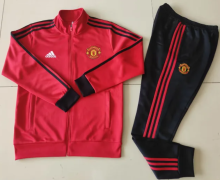 23-24 M-U Jacket Tracksuit  Red type A  Soccer Jersey