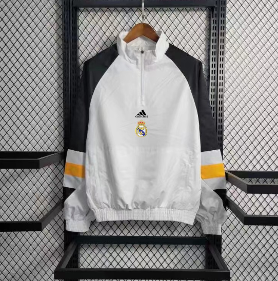 23/24 Real Madrid White pullover windbreaker