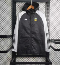 23/24  Argentina Windbreaker Black white sleeve  (3 Stars 3星)