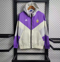 23/24  Argentina Windbreaker Purplish white  (3 Stars 3星)