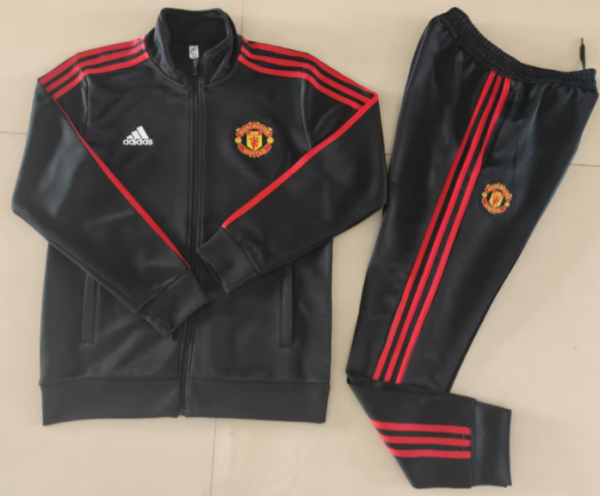 23-24 M-U Jacket Tracksuit  black A款 Soccer Jersey