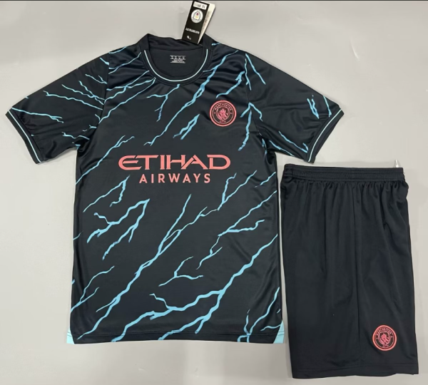 23/24  Manchester City second  away  Kids Soccer Jersey