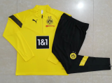 23/24 Dortmund Half pull up long sleeves training suit yellow Soccer Jersey