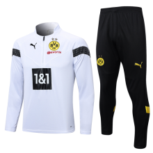 23/24 Dortmund Half pull up long sleeves training suit white Soccer Jersey