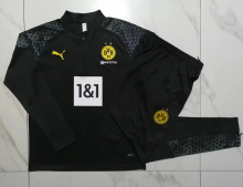 23/24 Dortmund Half pull up long sleeves training suit Black Soccer Jersey