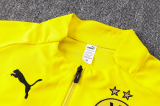 23/24 Dortmund Half pull up long sleeves training suit yellow Soccer Jersey