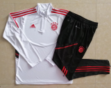 23/24 Bayern Munich Half pull up long sleeves Training suit  white Soccer Jersey