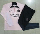 23/24  PSG Half pull up long sleeves training suit pink Soccer Jersey
