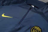 23/24  PSG Half pull up long sleeves training suit sapphire blue Soccer Jersey