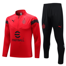 23/24 AC Milan Half pull up long sleeves training suit Red Soccer Jersey