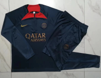 23/24  PSG Half pull up long sleeves training suit sapphire blue Soccer Jersey