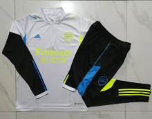 23/24  Arsenal Half pull up long sleeves Training suit white Soccer Jersey