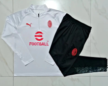 23/24 AC Milan Half pull up long sleeves training suit  white Soccer Jersey