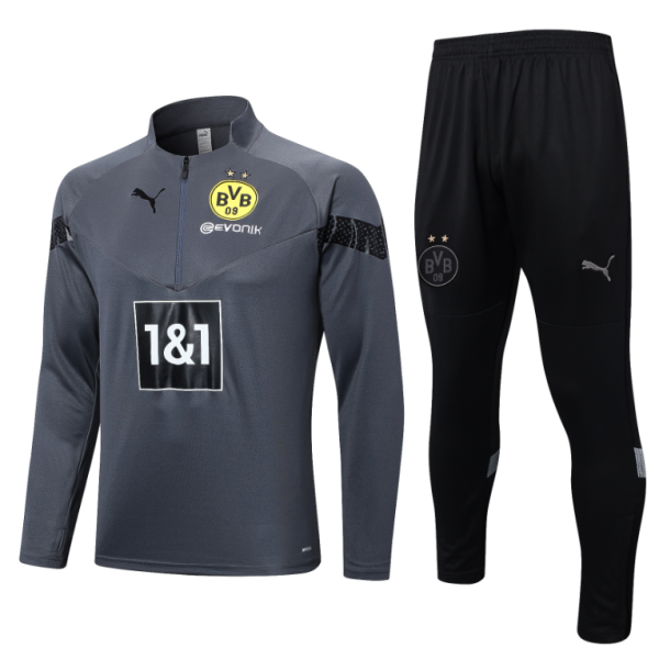 23/24 Dortmund Half pull up long sleeves training suit darkgray Soccer Jersey