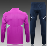 23/24 Real Madrid Half pull up long sleeves Training suit purple Soccer jersey