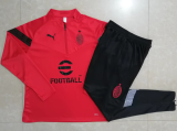 23/24 AC Milan Half pull up long sleeves training suit Red Soccer Jersey