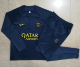 23/24  PSG Half pull up long sleeves training suit sapphire blue Soccer Jersey
