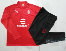 23/24 AC Milan Half pull up long sleeves training suit Red (inkjet) Soccer Jersey