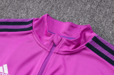 23/24 Real Madrid Half pull up long sleeves Training suit purple Soccer jersey