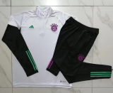 23/24 Bayern Munich Half pull up long sleeves Training suit  white Soccer Jersey
