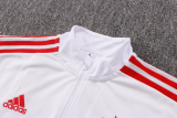 23/24 Bayern Munich Half pull up long sleeves Training suit  white Soccer Jersey