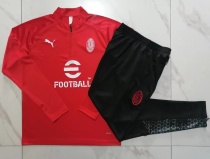 23/24 AC Milan Half pull up long sleeves training suit Red Soccer Jersey