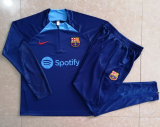 23/24  Barcelona Half pull up long sleeves training suit pandan Soccer Jersey
