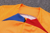 23/24  Barcelona Half pull up long sleeves training suit Orange (inkjet) Soccer Jersey