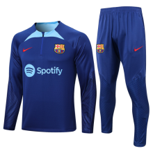 23/24  Barcelona Half pull up long sleeves training suit pandan Soccer Jersey