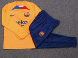23/24  Barcelona Half pull up long sleeves training suit Orange (inkjet) Soccer Jersey