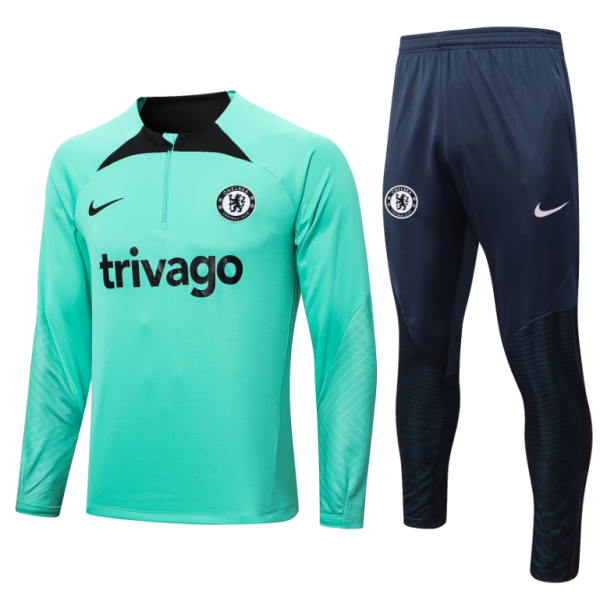 23/24  Chelsea Half pull up long sleeves training suit green Soccer jersey