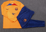 23/24  Barcelona Half pull up long sleeves training suit Orange Soccer Jersey