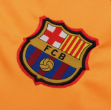23/24  Barcelona Half pull up long sleeves training suit Orange Soccer Jersey