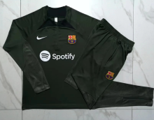 23/24  Barcelona Half pull up long sleeves training suit bottle green Soccer Jersey
