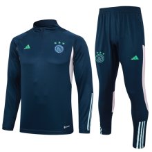 23-24 Ajax Half pull up long sleeves training suit sapphire blue Soccer Jersey